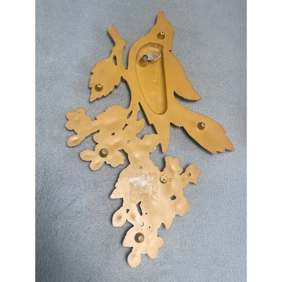 Vintage Syroco Gold Bird Wall Plaques Dogwood Branch Design 1960s - Picture 6 of 10